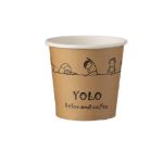 Single Wall (1W) Design "YOLO" Paper Cups 4 oz (Χάρτινα ποτήρια "Yolo" μονού τοιχώματος)