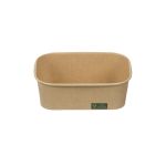 Rectangular 650 Lunch Box Full Kraft Paper with Flat Paper Lid (Χάρτινο σκεύος Kraft παραλληλόγραμμο με χάρτινο καπάκι Kraft ίσιο)