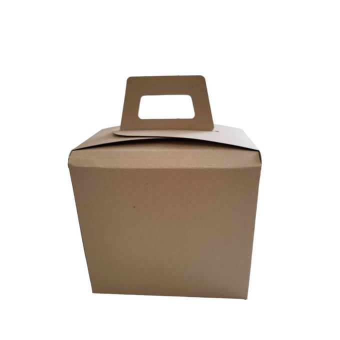 Handle Carry Lunch Box Kraft Medium (Χάρτινο κουτί μεταφοράς γευμάτων Kraft)