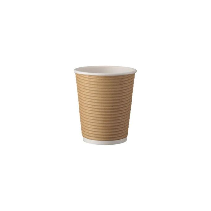 Ripple Paper Cup Kraft 8 oz (Χάρτινα ποτήρια γκοφρέ Kraft)